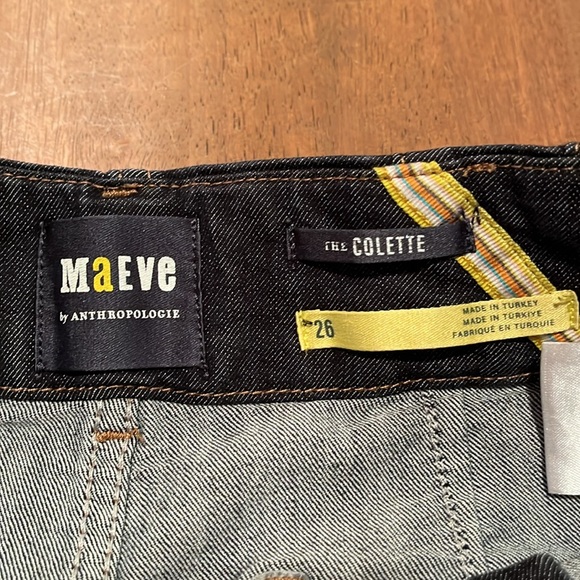 Anthropologie Maeve Colette High-Rise Crop Wide-Leg Jeans dark wash size 26 - Picture 8 of 10